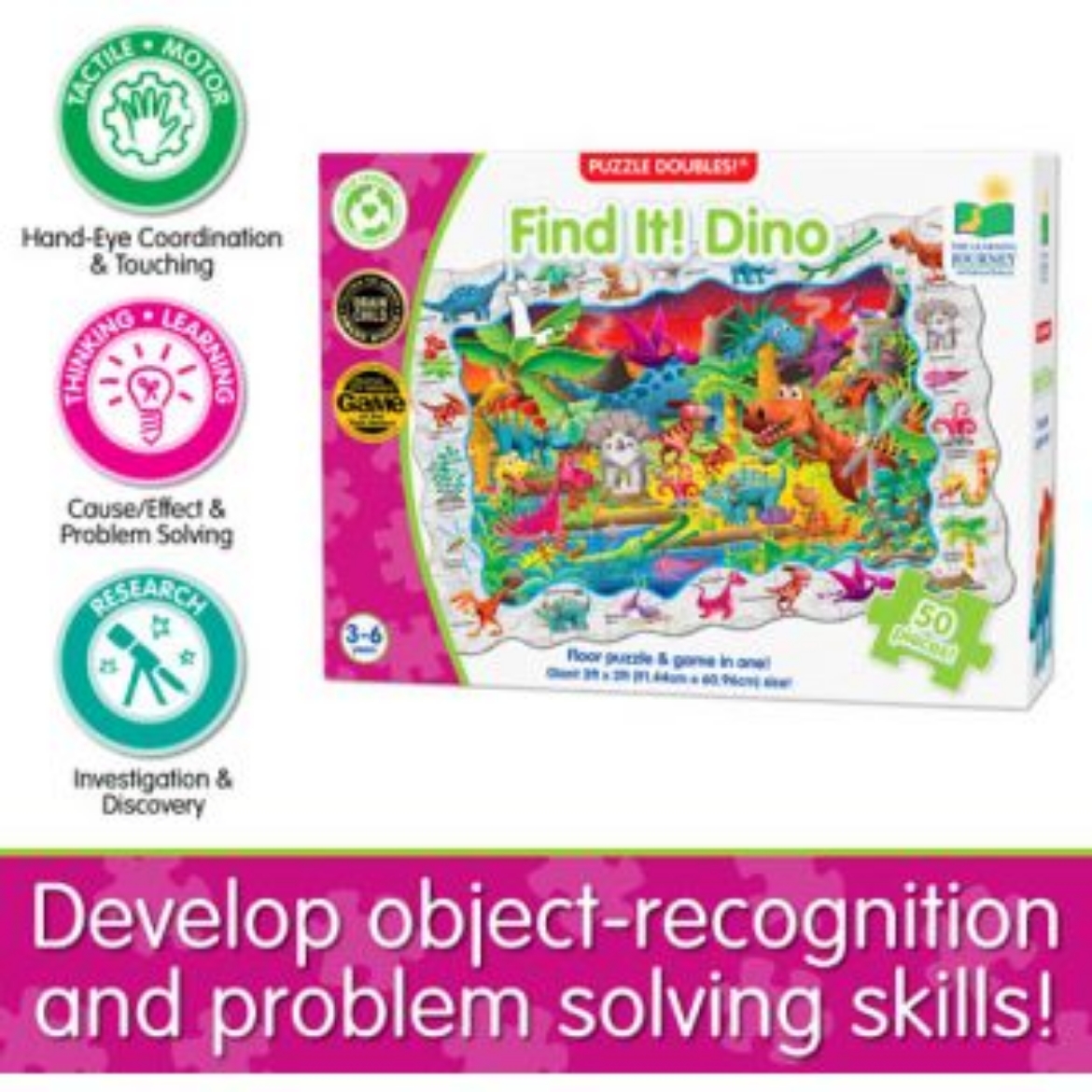 Picture of Learning Journey Puzzle Doubles - Find It! Dinosaurs