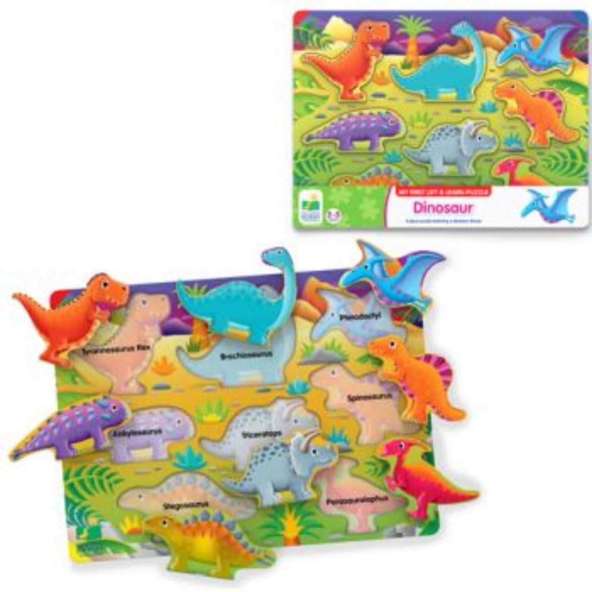 Picture of Learning Journey My First Lift & Learn Wooden Puzzle - Dinosaurs