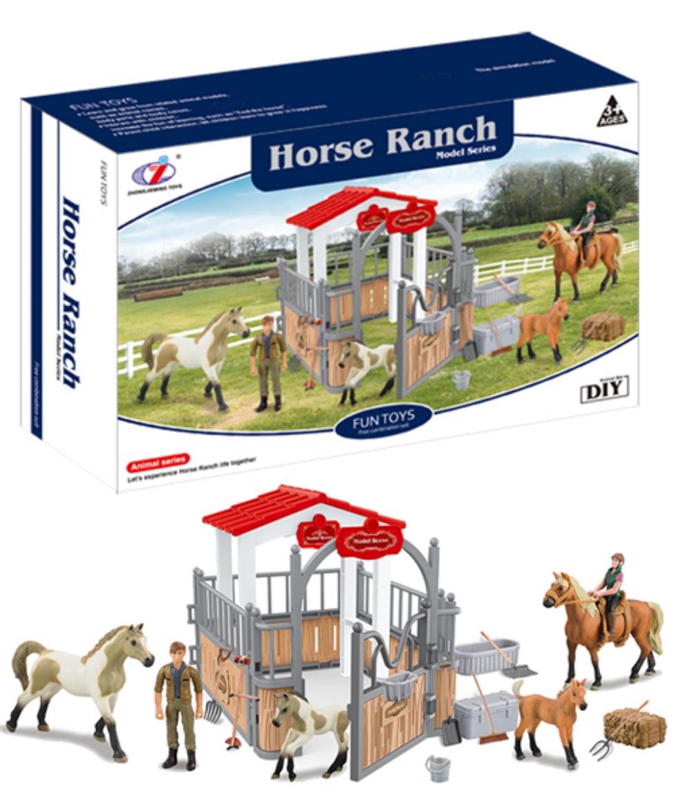 Picture of Farm Animals Horse Ranch Playset with Accessories