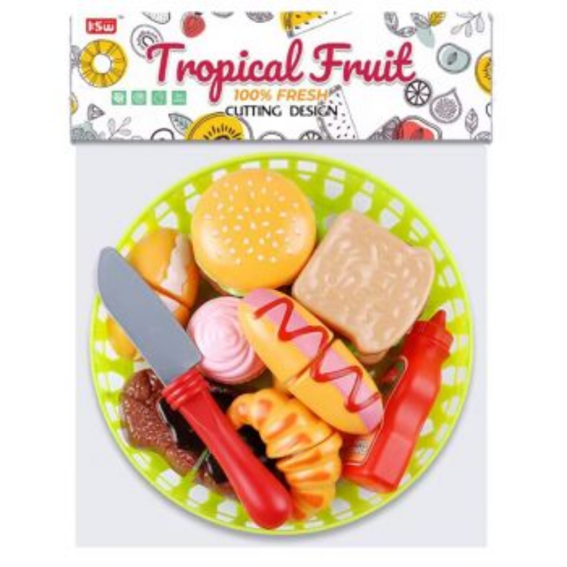 Picture of Play Food in Basket Pull Apart assorted