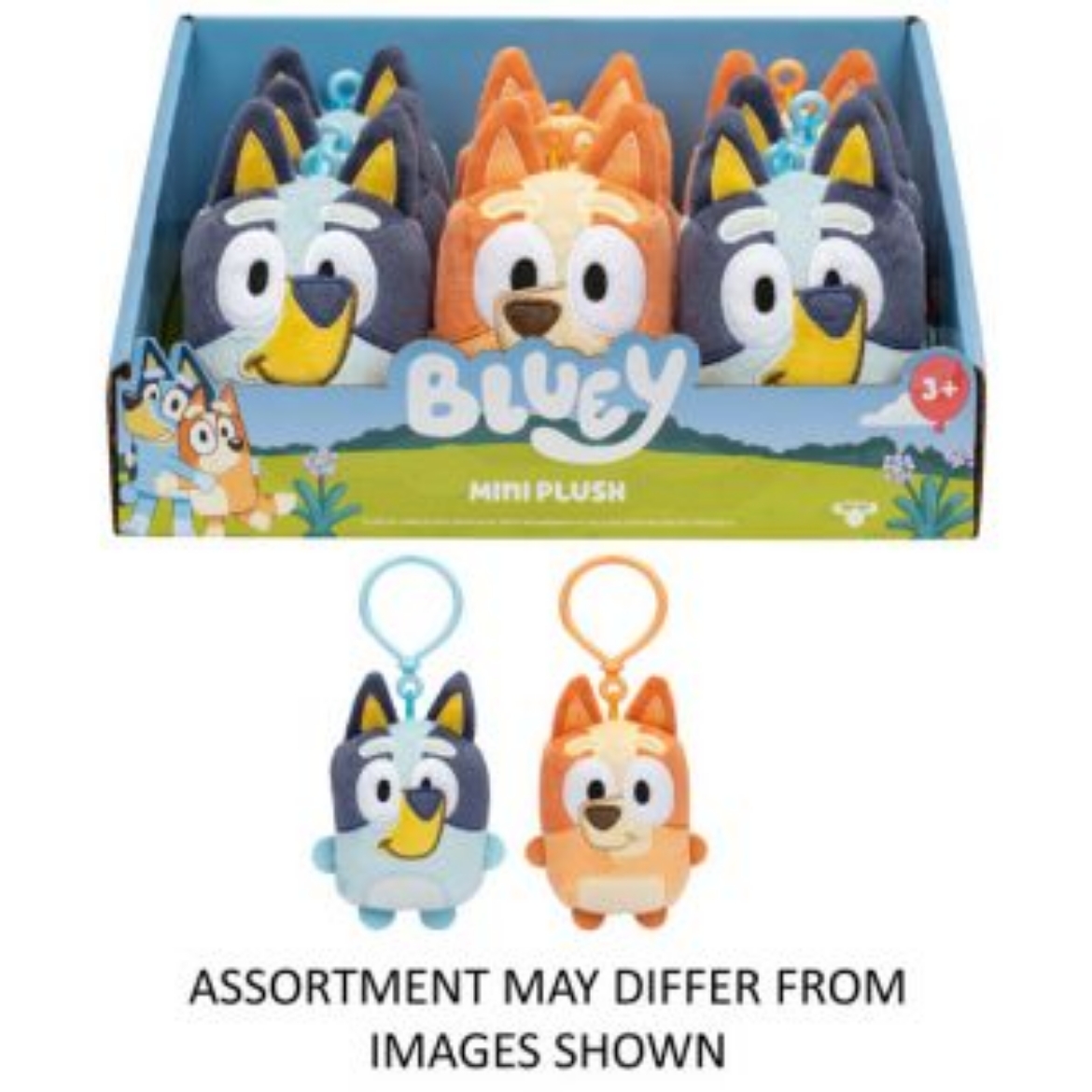 Picture of Bluey Mini Bagtag Plush Single Pack assorted ( ONLY SOLD in Display of 9 )