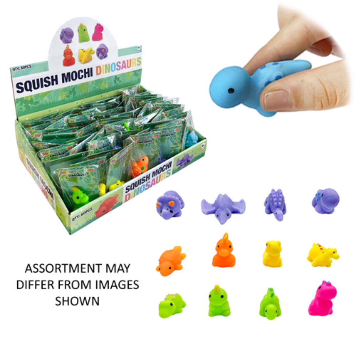 Picture of Squishy Mochi Dinosaurs assorted ( ONLY SOLD in Display of 60 )