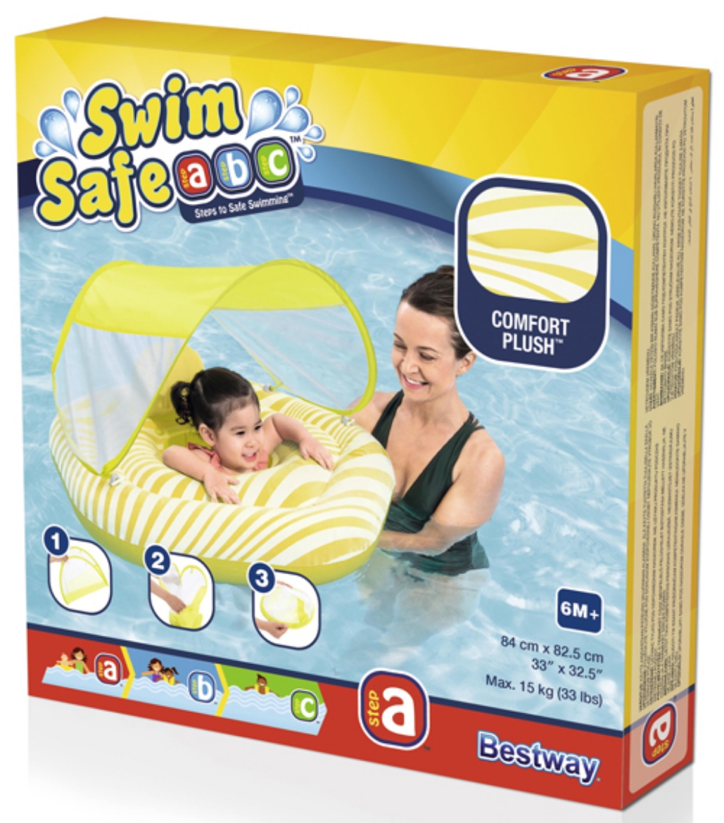Picture of Comfort Plush Shaded 2 Ring Baby Boat with Canopy