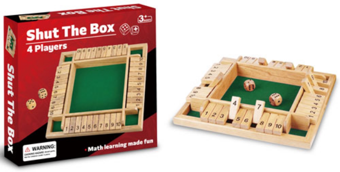 Picture of Wooden Shut The Box 4 Player Game