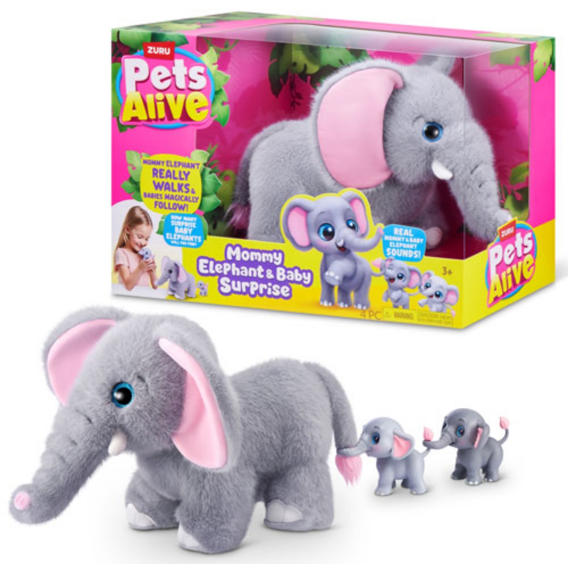 Picture of ZURU Pet's Alive Mama Elephant & Baby Surprise