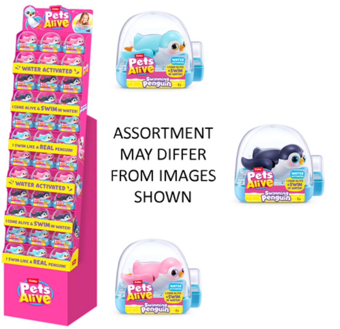 Picture of ZURU Pet's Alive Swimming Penguin Series 1 assorted ( ONLY SOLD in Display of 36 )