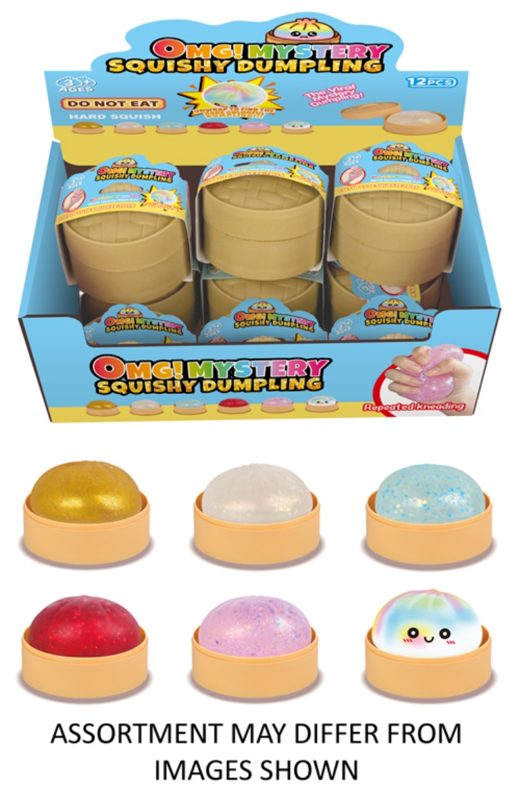 Picture of Squishy Mystery Holographic 8.5cm Dumpling assorted ( ONLY SOLD in Display of 12 )