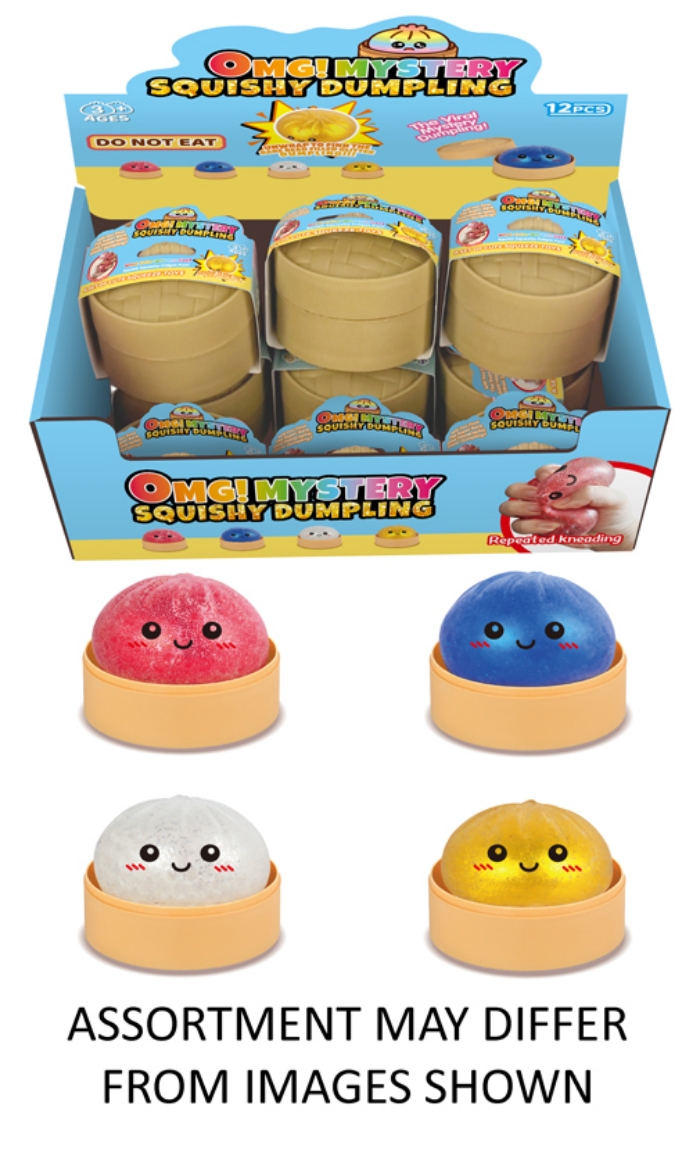 Picture of Squishy Mystery Bead Filled 8.5cm Dumpling assorted ( ONLY SOLD in Display of 12 )