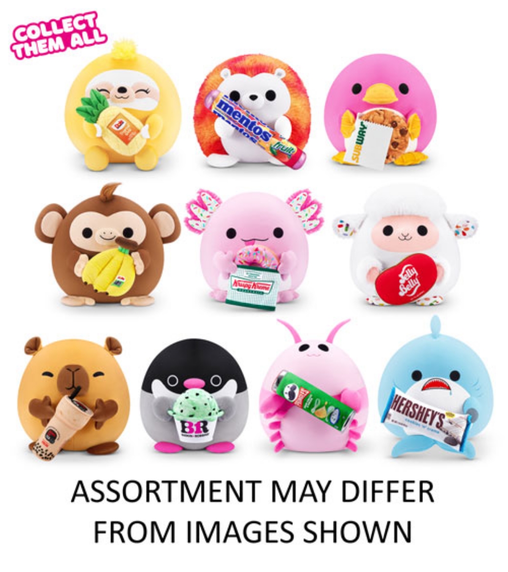 Picture of ZURU Snackles Core Licensed Plush 8" WAVE 2 assorted ( ONLY SOLD in Carton of 12 ) ( was RRP $24.99 )