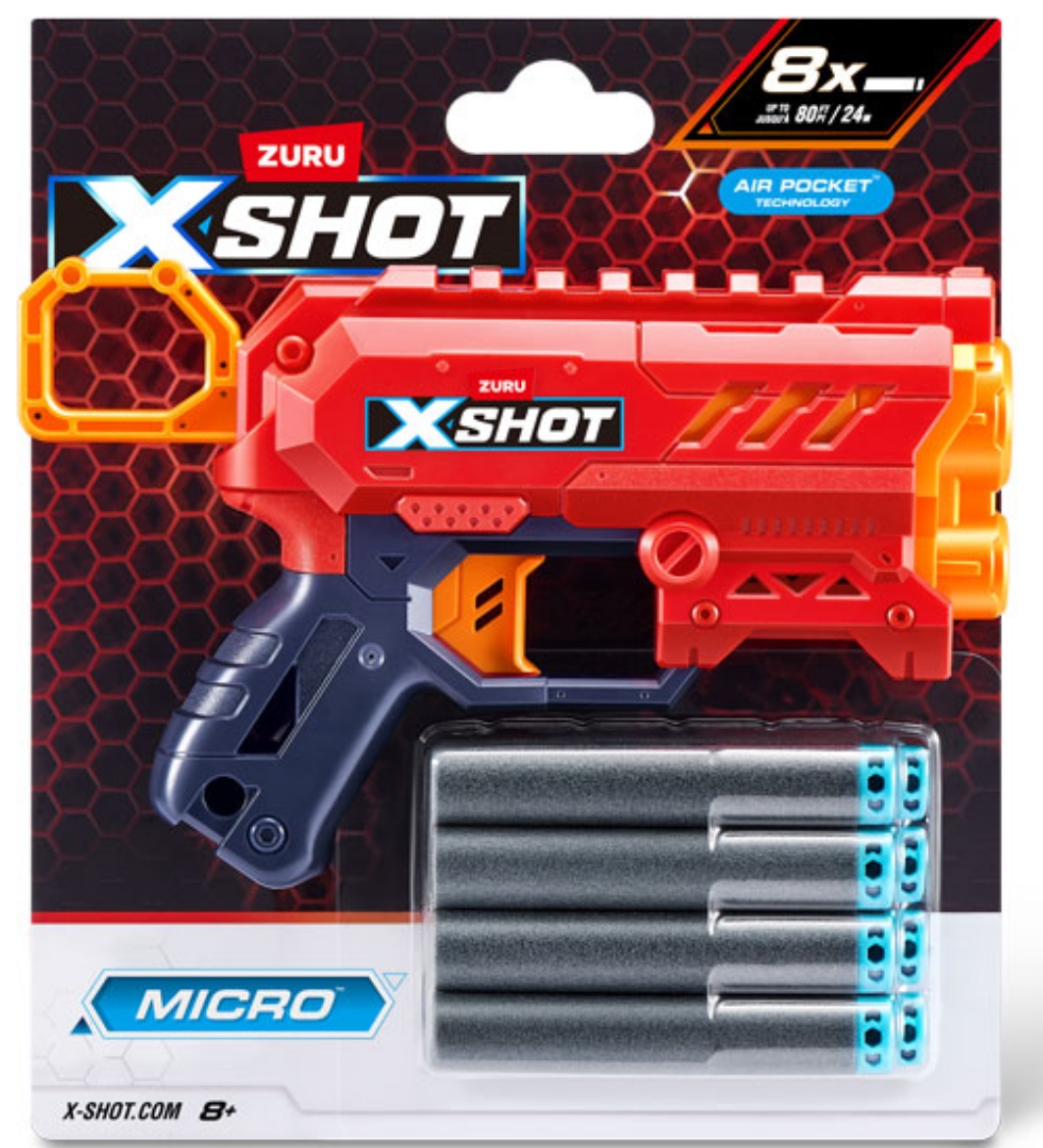 Picture of Zuru XSHOT Excel - Micro 2.0 with 8 darts ( ONLY SOLD in Display of 12 )
