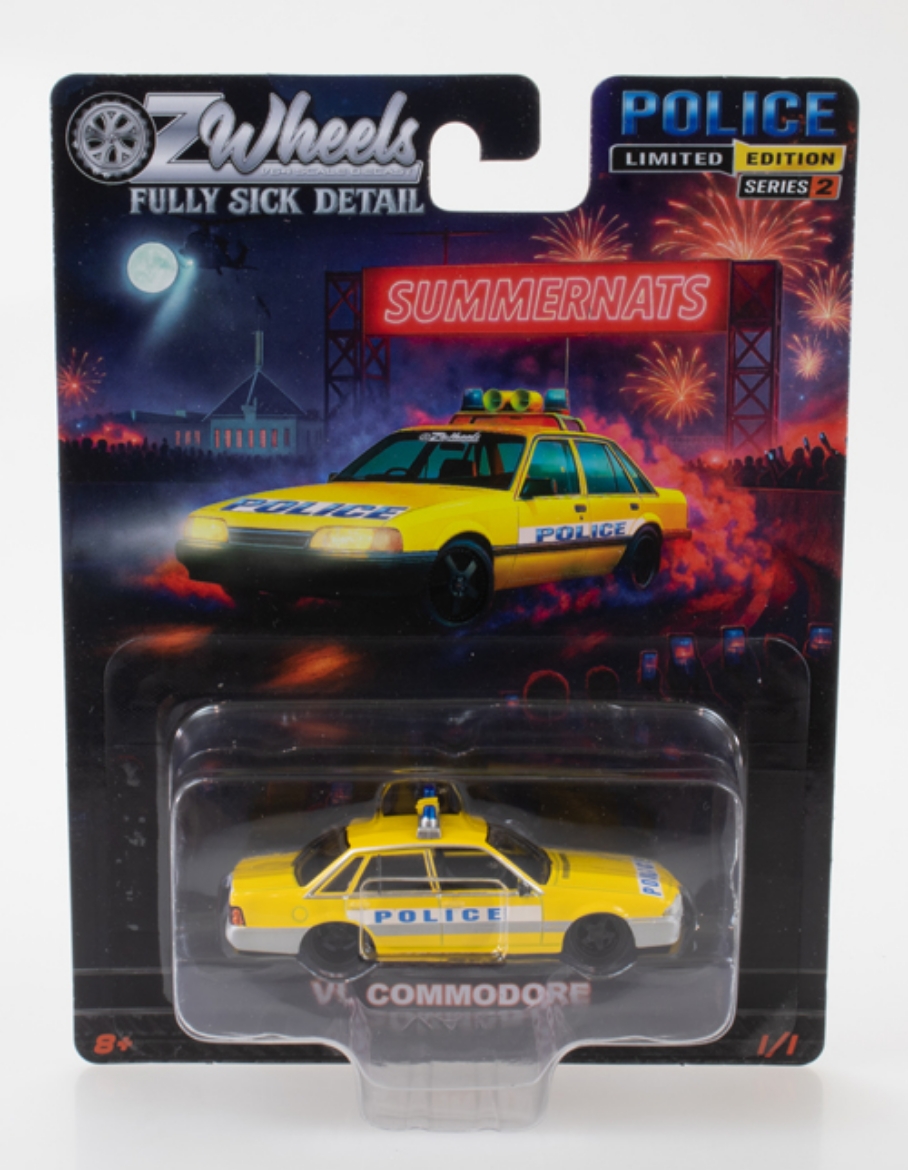 Picture of Oz Wheels 1:64 FSD Yellow/Silver BT1 Police Holden VL ( ONLY SOLD in Carton of 12 )