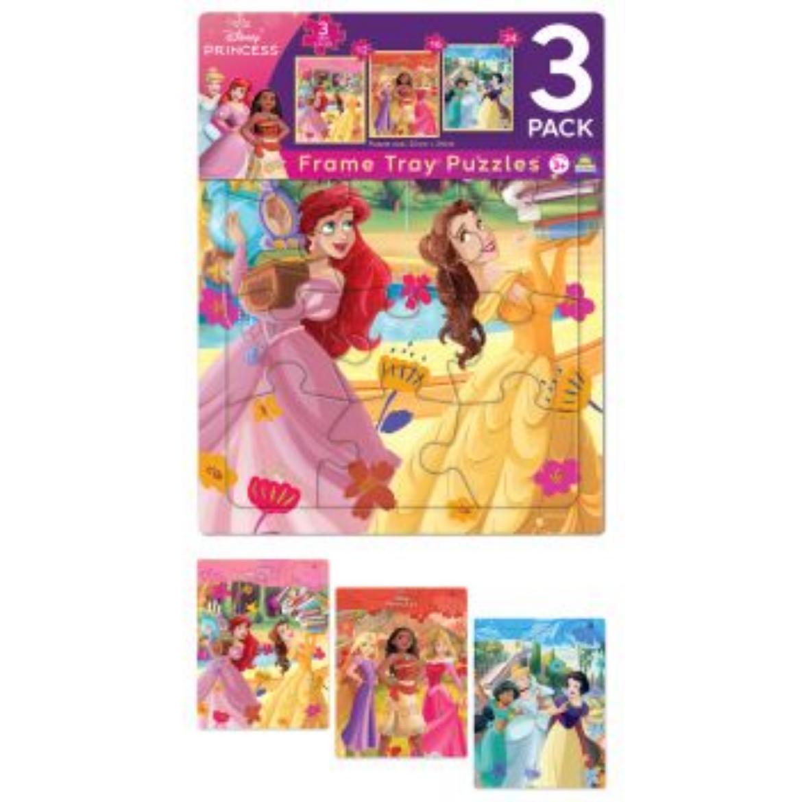 Picture of Disney Princess 3 Pack Frame Tray Puzzles