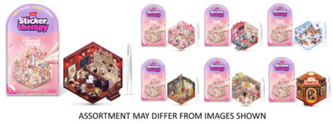 Picture of ZURU Sticker Therapy 80 Stickers Kawaii Kitties Series 1 assorted ( ONLY SOLD in Display of 35 )