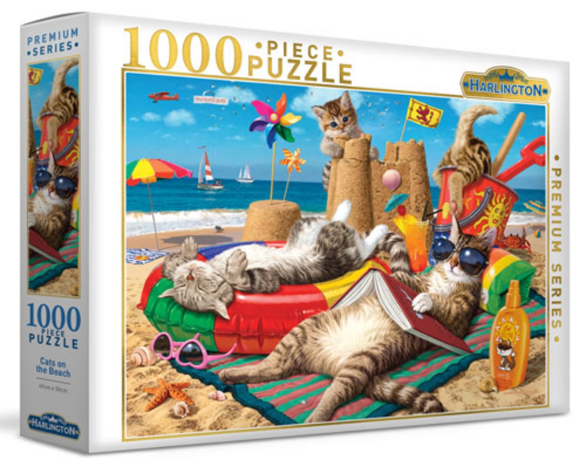 Picture of Harlington 1000pce Premium Puzzle - Cats on the Beach
