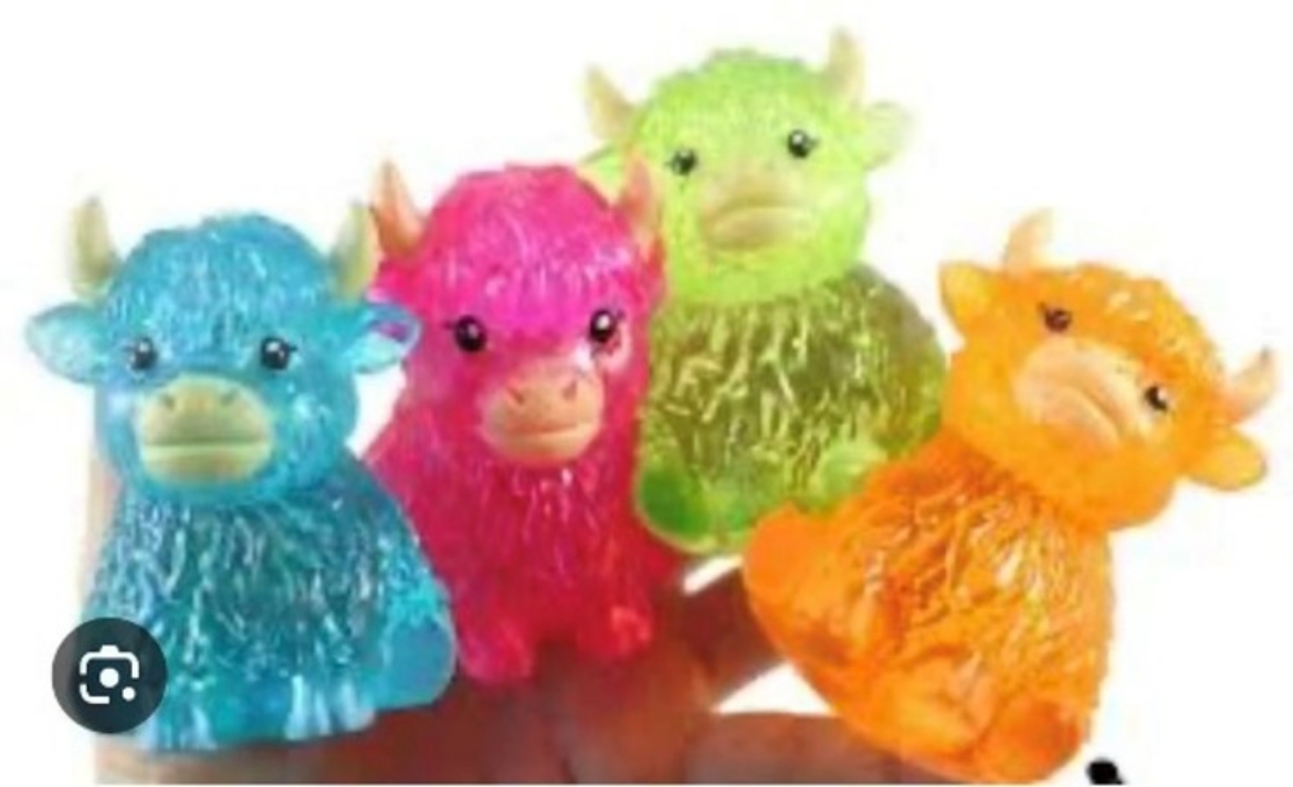 Picture of Squishy Translucent Highland Cows 8cm assorted ( ONLY SOLD in Display of 12 )