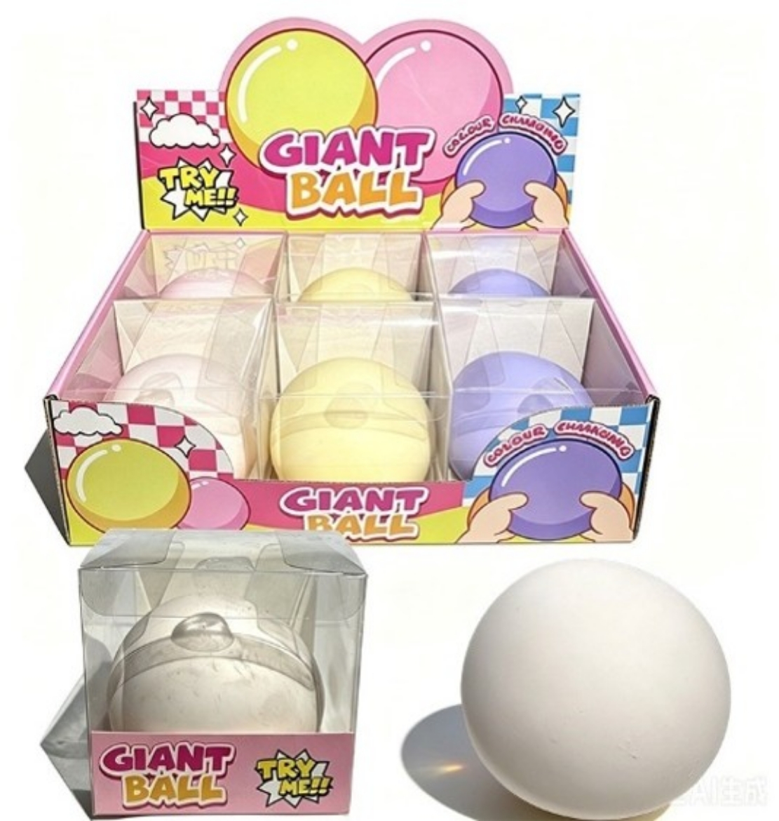 Picture of Squishy Jumbo Colour Change Ball assorted ( ONLY SOLD in Display of 6 )