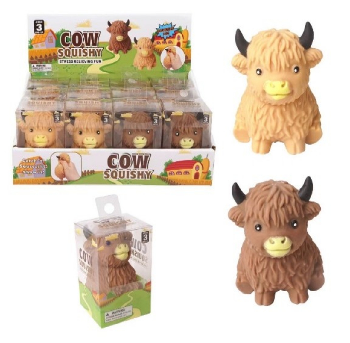 Picture of Squishy Colour Change Highland Cow assorted ( ONLY SOLD in Display of 12 )