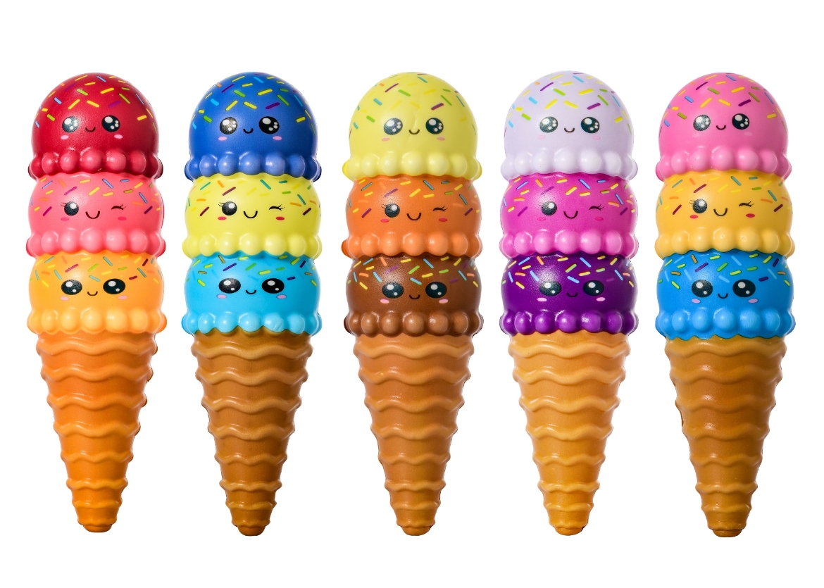 Picture of Squishy Triple Scoop Ice Cream assorted ( ONLY SOLD in Display of 6 )