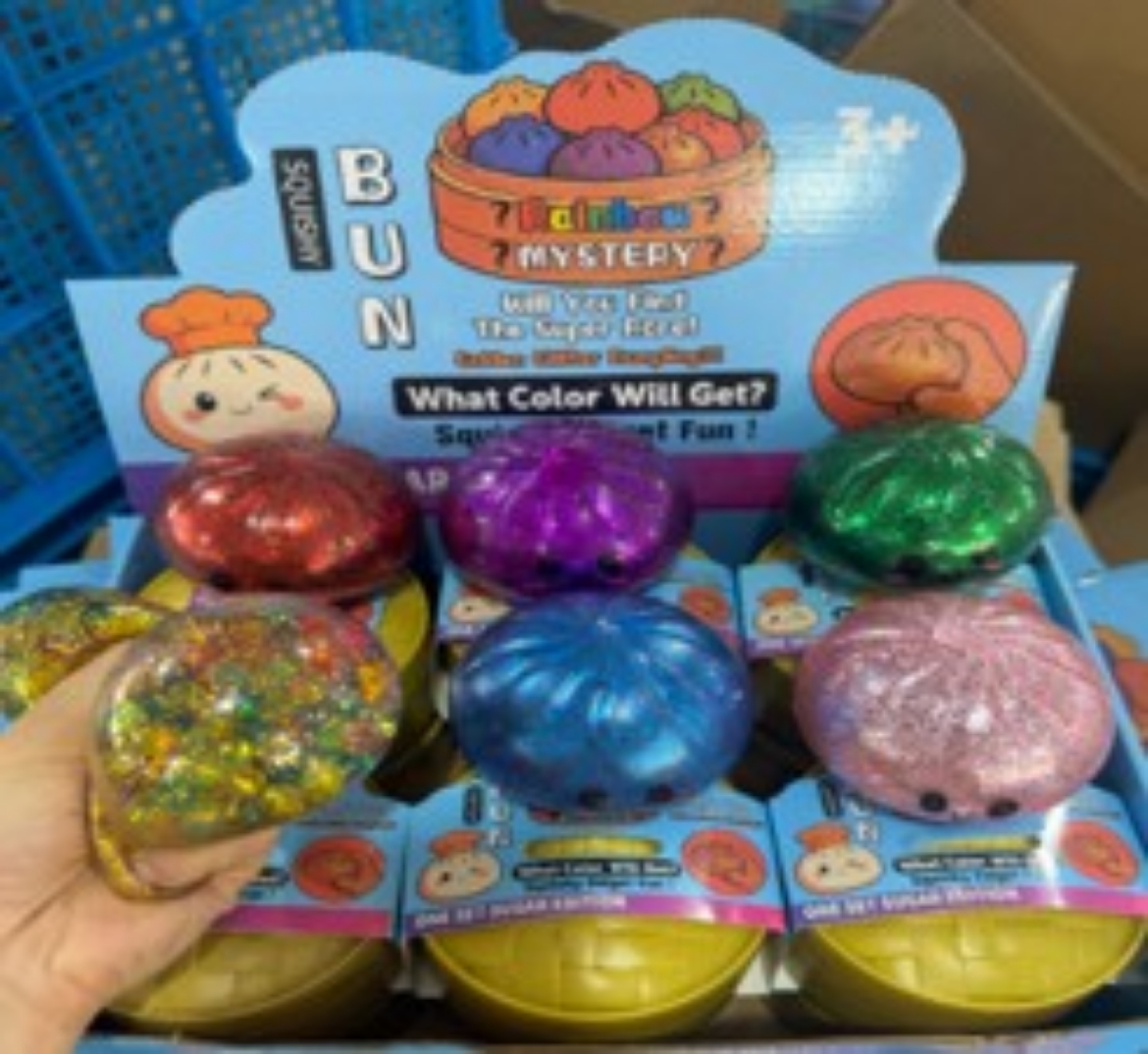 Picture of Squishy Mystery Glitter Bead Filled Dumpling assorted ( ONLY SOLD in Display of 12 )