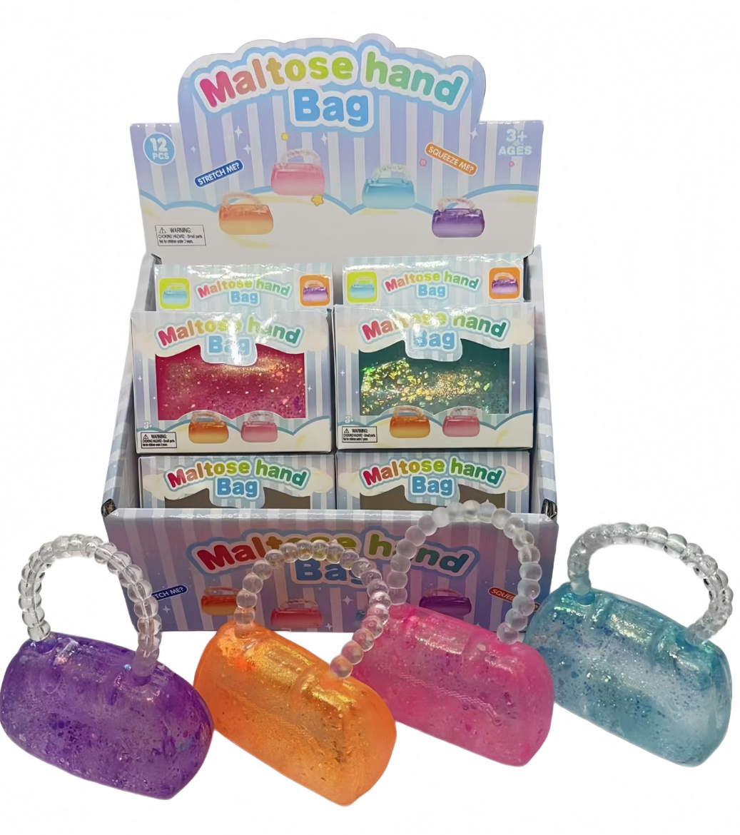 Picture of Squishy Maltose Glitter Hand Bag assorted ( ONLY SOLD in Display of 12 )