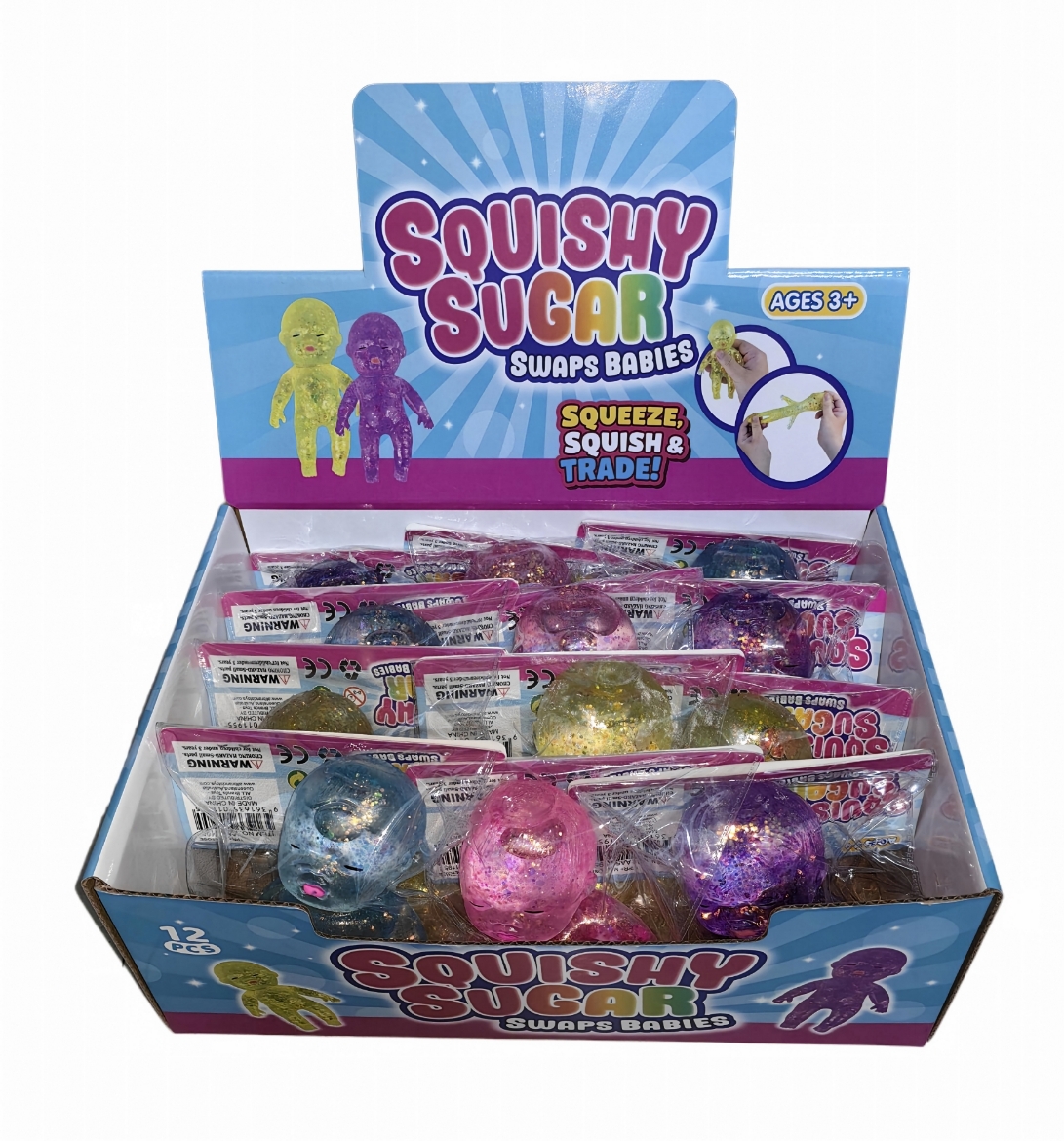 Picture of Squishy Sugar Swaps Babies 14cm assorted ( ONLY SOLD in Display of 12 )