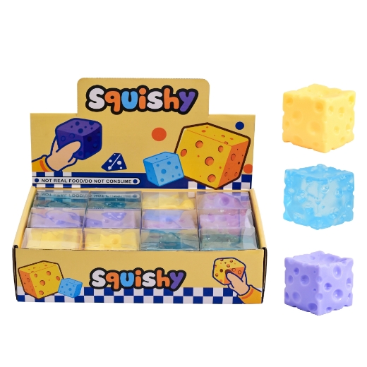 Picture of Squishy Maltose 6cm Cheese Block assorted ( ONLY SOLD in Display of 12 )