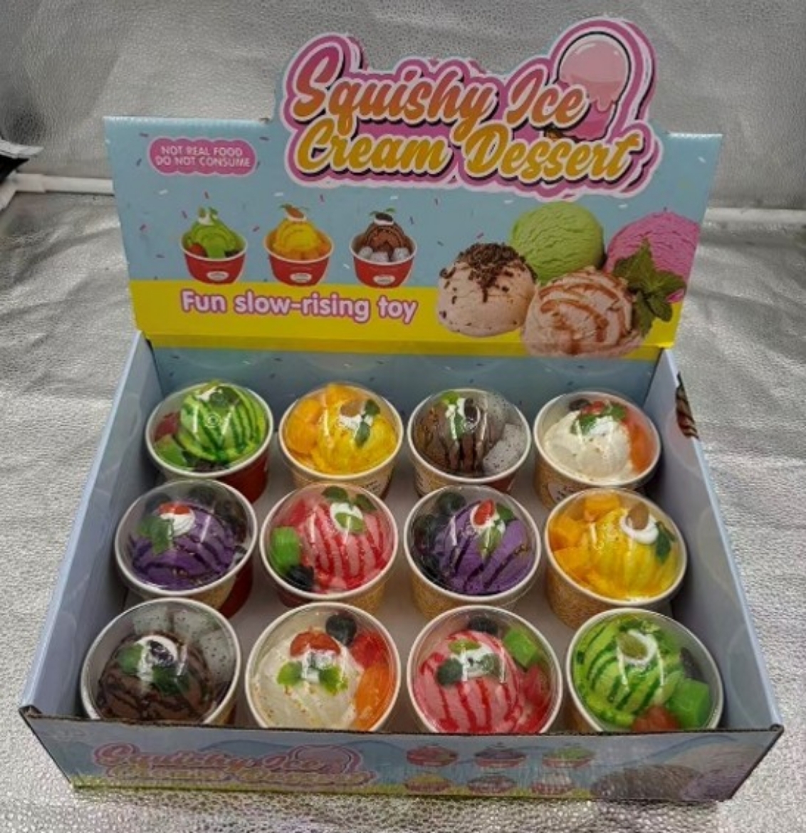 Picture of Squishy Ice Cream Deserts in Tub assorted ( ONLY SOLD in Display of 12 )