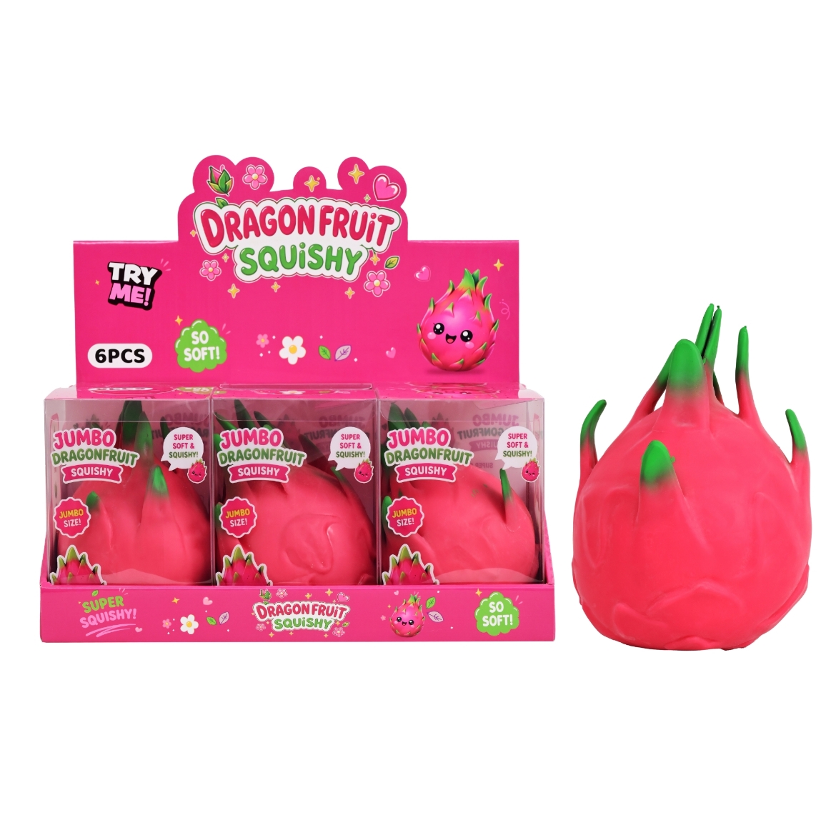 Picture of Squishy Jumbo 15cm Dragon Fruit  ( ONLY SOLD in Display of 6 )