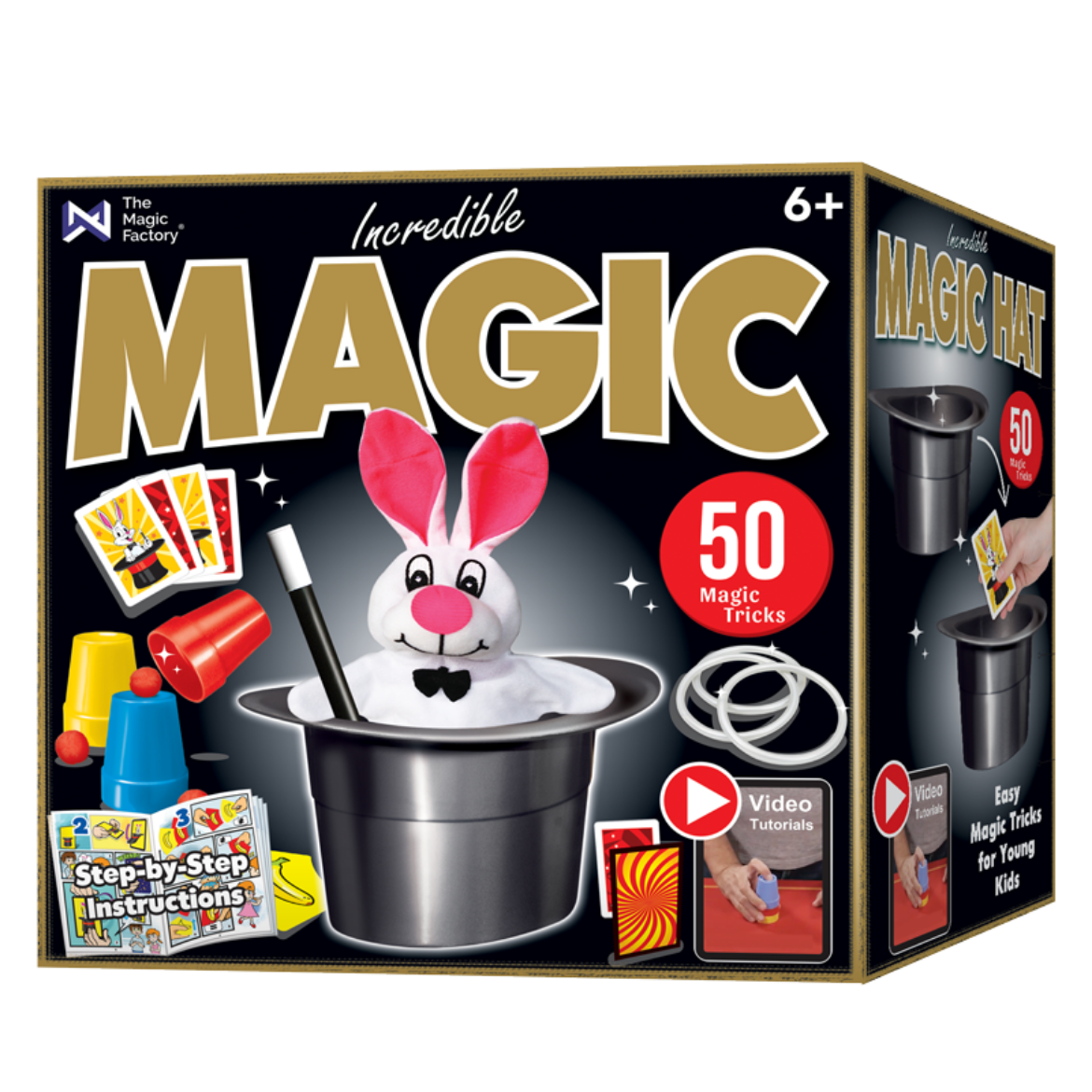 Picture of The Magic Factory Incredible Magic - Magic Hat 50 Tricks with Plush Bunny