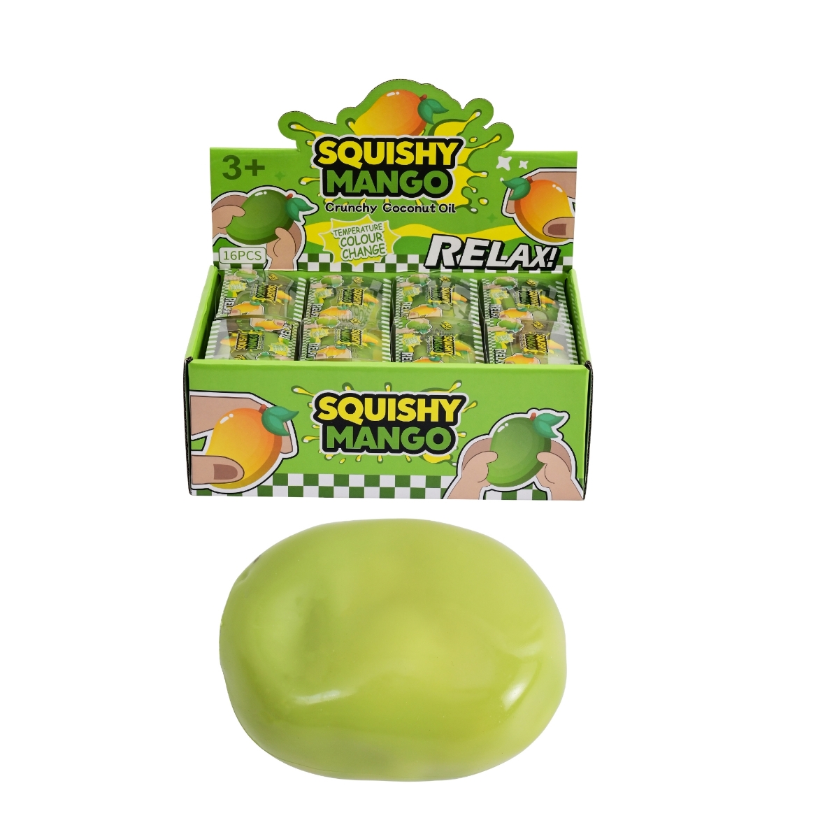 Picture of Squishy Colour Change Crunchy Coconut Oil Mango  ( ONLY SOLD in Display of 16 )